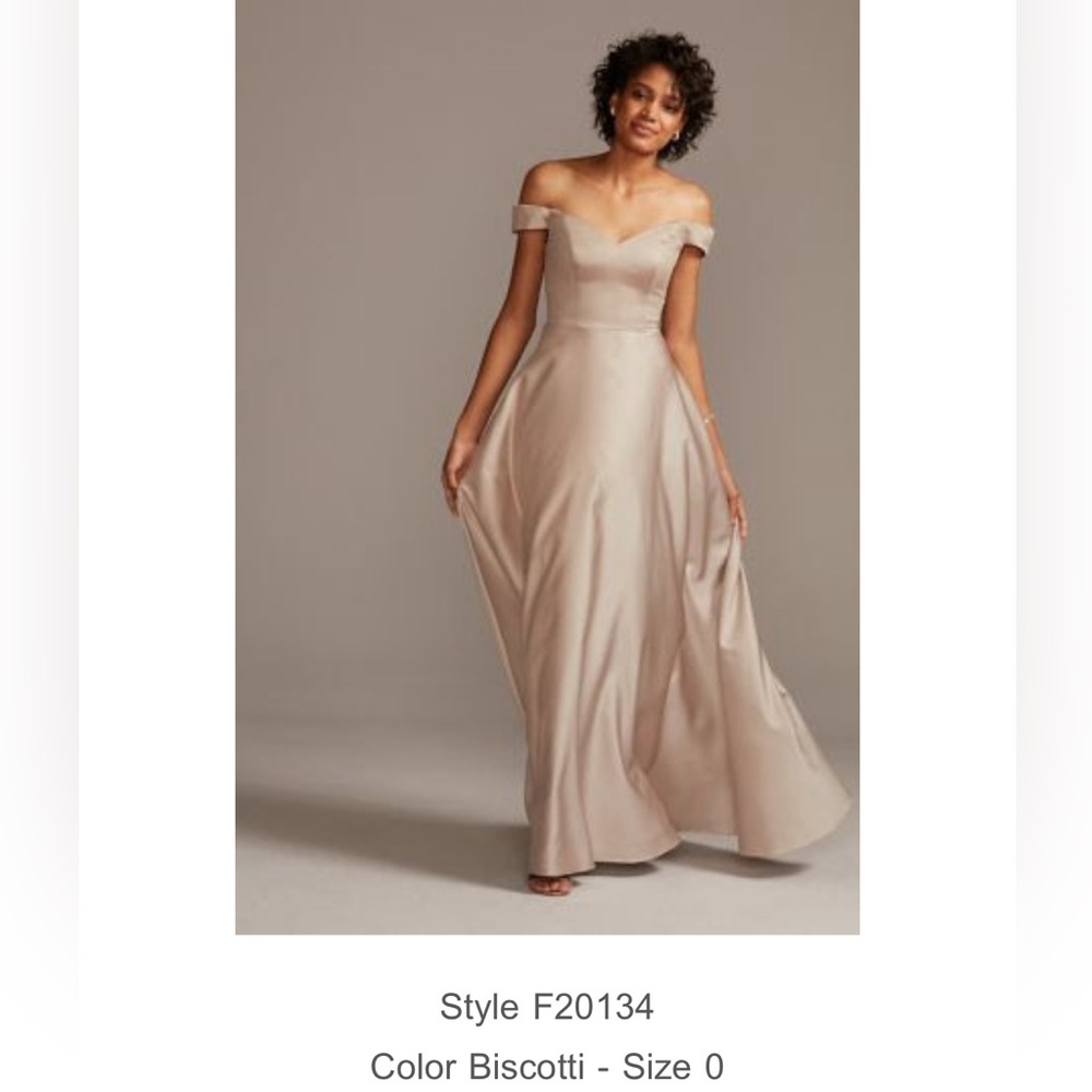 Off-shoulder Satin A-line Bridesmaid dress